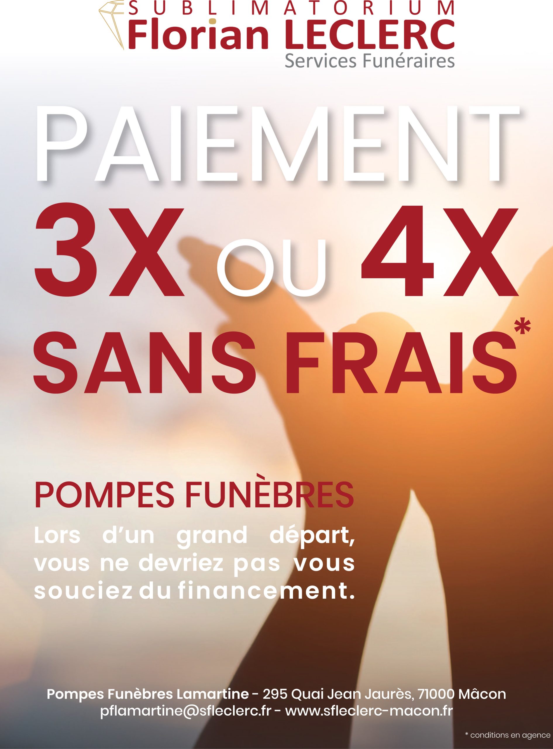 paiement 3 ou 4 fois sans frais pompes funebres